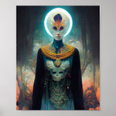 Alien Priestess Fantasy Sci-Fi Art Poster (Voorkant)