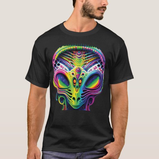 Alien Psychedelisch T-shirt (Voorkant)