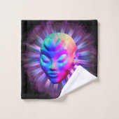 Alien Psychedelische Meditatie Bad Handdoek (Wasdoekje)
