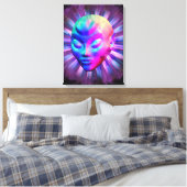 Alien Psychedelische Meditatie Canvas Afdruk (Insitu (Slaapkamer))