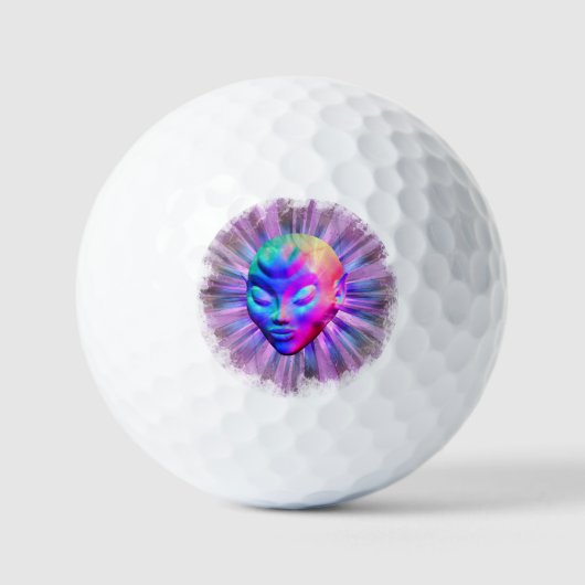 Alien Psychedelische Meditatie Golfballen (Voorkant)