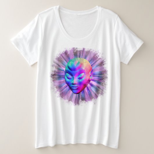 Alien Psychedelische Meditatie Grote Maat T-shirt (Design voorkant)