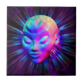Alien Psychedelische Meditatie Tegeltje (Voorkant)