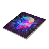 Alien Psychedelische Meditatie Tegeltje (Zijkant)