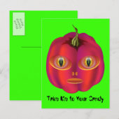 Alien Pumpkin Halloween Briefkaart (Voorkant / Achterkant)