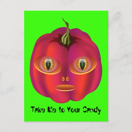 Alien Pumpkin Halloween Briefkaart (Voorkant)