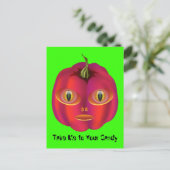 Alien Pumpkin Halloween Briefkaart (Staand voorkant)