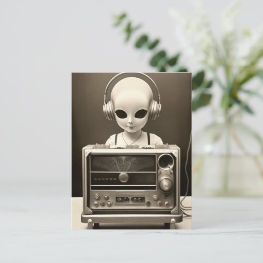 Alien Radio Briefkaart (Staand voorkant)