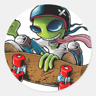 alien radio "sticker logo" ronde sticker