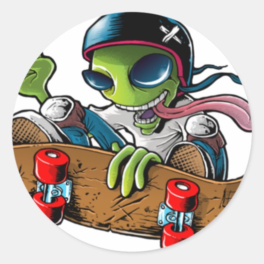 alien radio "sticker logo" ronde sticker (Voorkant)
