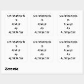 alien radio "sticker SKATEBOARDING IS ALWAYS AN Vierkante Sticker (Vel)