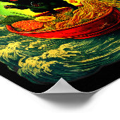 Alien Ramen Cat Ufo Japanese Retro Art Gifts Men W Poster (Hoek)