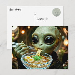 Alien Ramen Groeten Contact houden Briefkaart