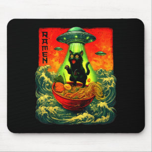 Alien Ramen Kat Ufo Japanse Retro Kunst Cadeaus Ma Muismat