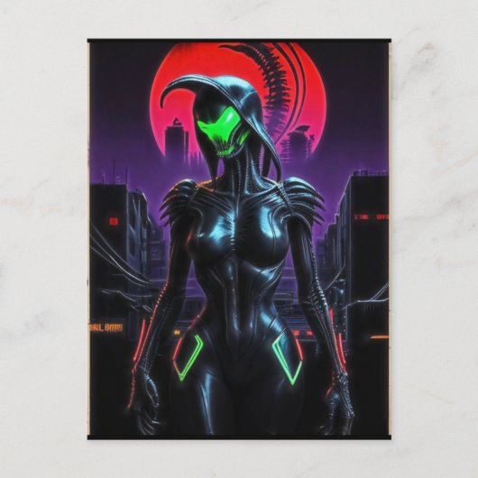 Alien Raven 03 Briefkaart (Voorkant)