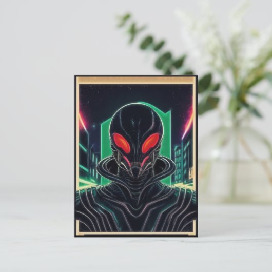 Alien Raven 05 Briefkaart (Staand voorkant)