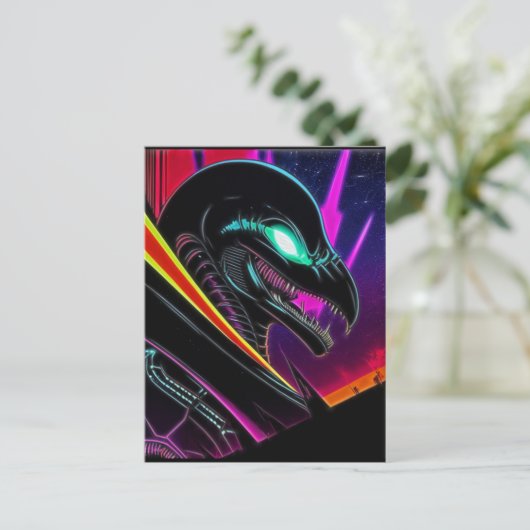 Alien Raven 07 Briefkaart (Staand voorkant)