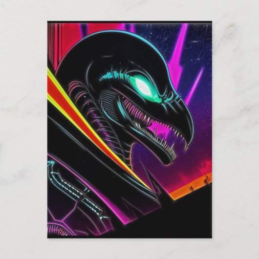 Alien Raven 07 Briefkaart (Voorkant)