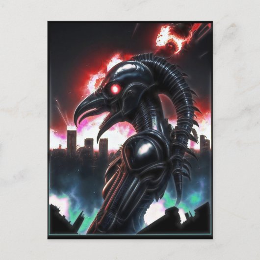 Alien Raven 12 Briefkaart (Voorkant)