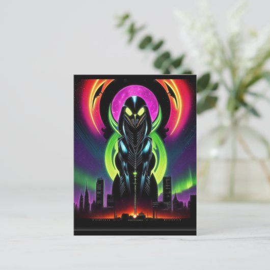 Alien Raven 13 Briefkaart (Staand voorkant)