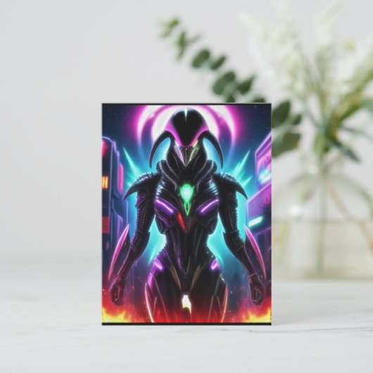 Alien Raven 16 Briefkaart (Staand voorkant)