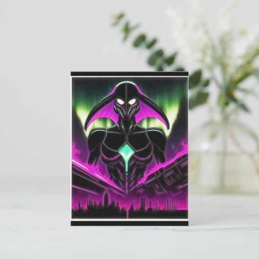 Alien Raven 20 Briefkaart (Staand voorkant)