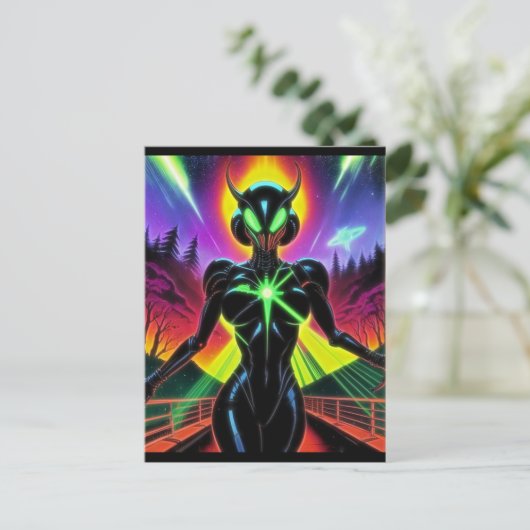 Alien Raven 26 Briefkaart (Staand voorkant)