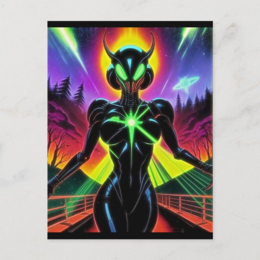 Alien Raven 26 Briefkaart (Voorkant)