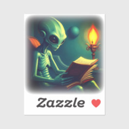 ALIEN READING STICKER