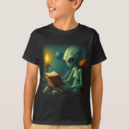 ALIEN READING T-SHIRT (Voorkant)
