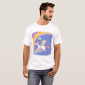 Alien riding a Pegasus T-shirt (Voorkant volledig)