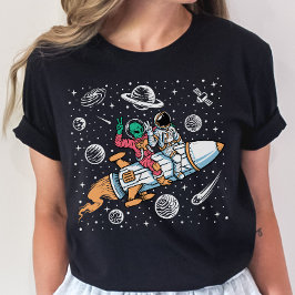 Alien Riding-raketten voor de ruimtevaart T-Shirt