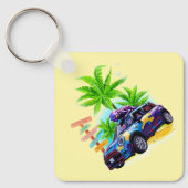 Alien rijden op een mini-Sleutelhanger Sleutelhanger (Voorkant)