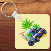 Alien rijden op een mini-Sleutelhanger Sleutelhanger (Voorkant)