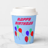 Alien Robot Meisje Verjaardag Ballonnen Papieren Bekers (Achterkant)