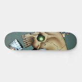 Alien Robot Skull uit de toekomst in Chrome + Bone Skateboard (Horizontaal)