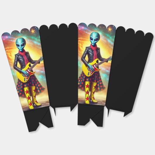 Alien Rockstar Bedankdoosjes (Ongevouwen)