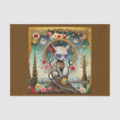  Alien rococo kat in een surrealistische wereld Tissuepapier (Voorkant)