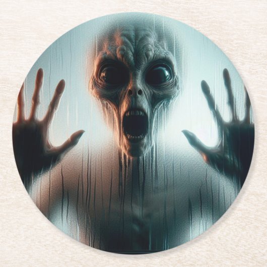 Alien Ronde Kartonnen Onderzetter (Voorkant)