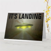 ALIEN RUIMTESCHIP FUNNY BIG BIRTHDAY KAART (Gele Bloem)