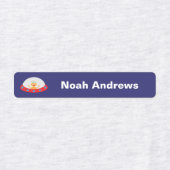 Alien Ruimteschip Iron op naam labels voor school (Design 2)