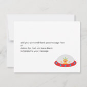 Alien ruimteschip verjaardag dank u bedankkaart (Achterkant)