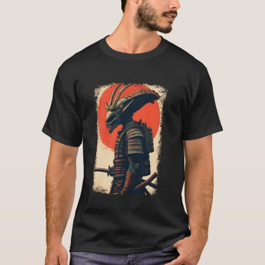 Alien Samurai T-shirt Japans Sci-Fi Design Kleding (Voorkant)