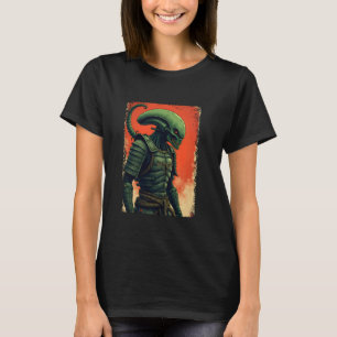 Alien Samurai T-shirt Japans Sci-Fi Design Kleding