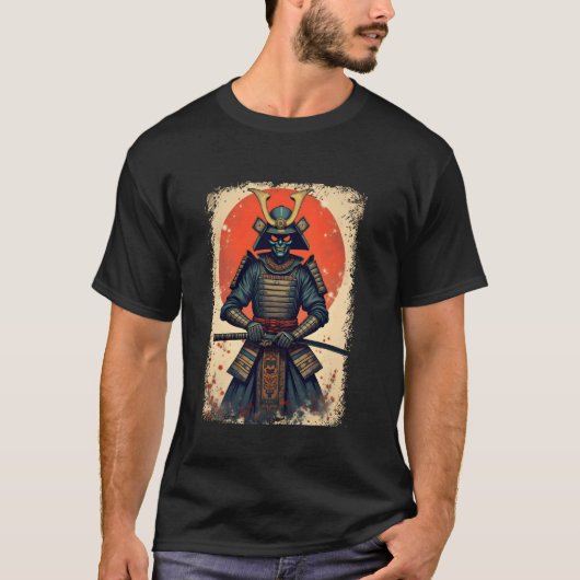 Alien Samurai T-shirt Japanse Sci-Fi Design Kledin (Voorkant)