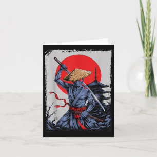 Alien Samurai Ufo Japans  Graphic Ukiyo-e Kaart