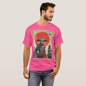 Alien Samurai Ufo Japans  Graphic Ukiyo-E T-shirt (Voorkant volledig)