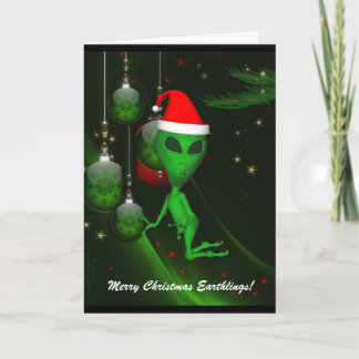 Alien Santa Christmas Ornament Wenskaart Feestdagen Kaart