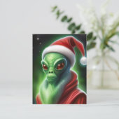 Alien Santa Claus Feestdagenkaart (Staand voorkant)