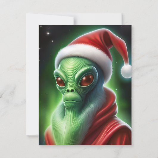 Alien Santa Claus Feestdagenkaart (Voorkant)